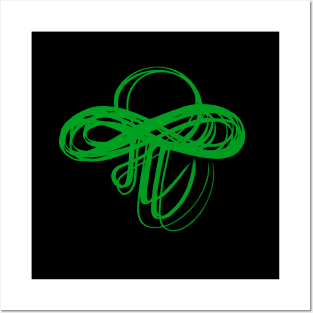 Marathi Text Spells Like English Pronoun ME  and the Meaning is I am. It is Combined with an Infinity Symbol to Express the thought that I am  Infinite, I am Universe. Colored in Green Posters and Art